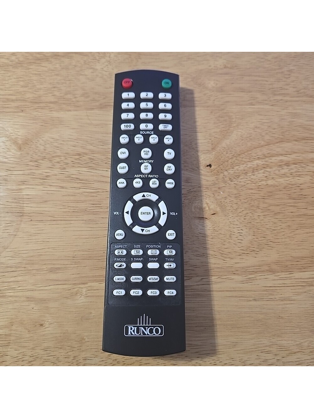 RUNCO 997-5043-00 REMOTE CONTROL for CR-26HD CR-32HD CR-40HD